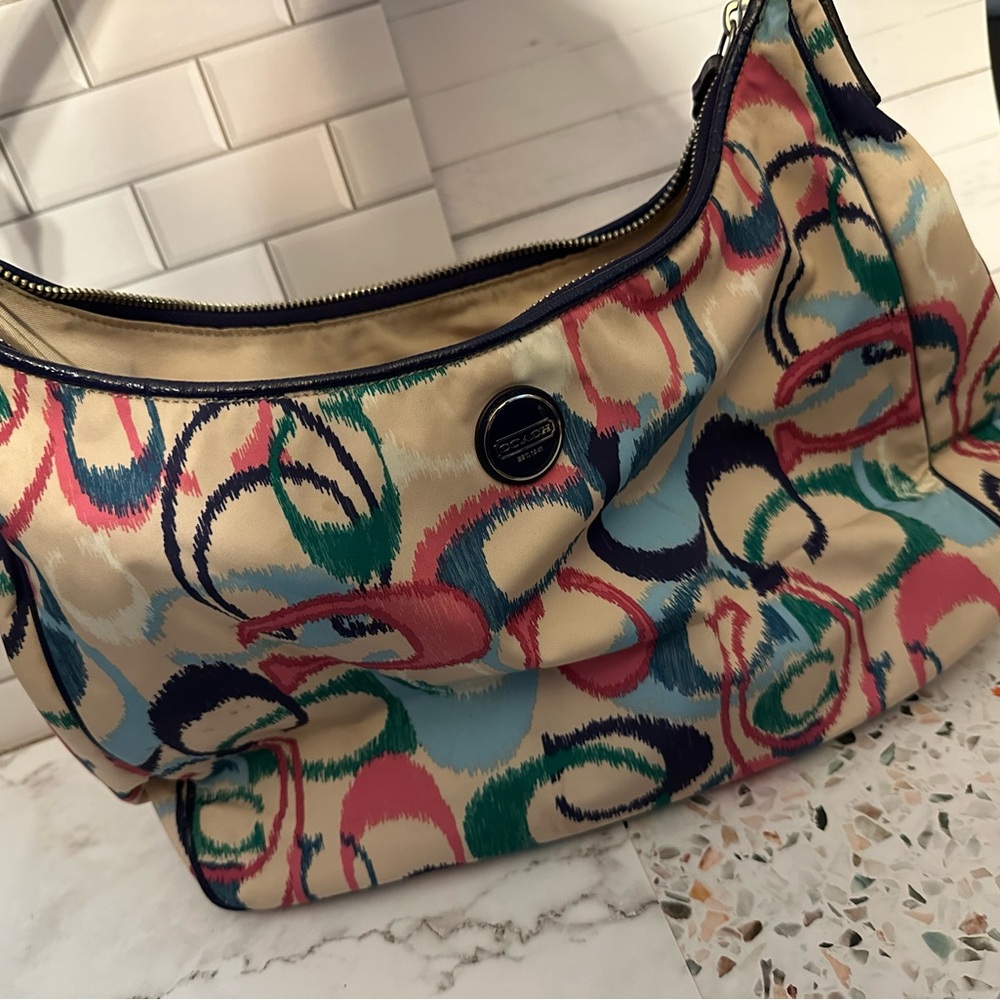 Vintage Colorful Coach Shoulder Bag
